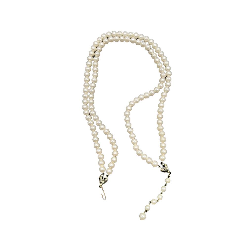 Vintage Necklace Double Faux Pearl Strand Lady Ellen